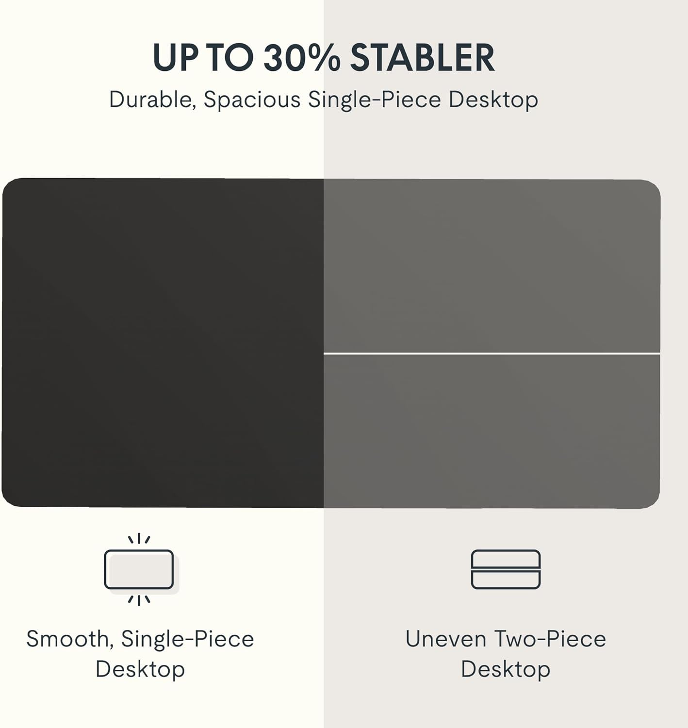EN2 Whole-Piece Standing Desk with Clamp Power Strip, 48X30 Electric Stand up Height Adjustable Desk with Cable Management (Black Frame + Black Top, 2 Packages)