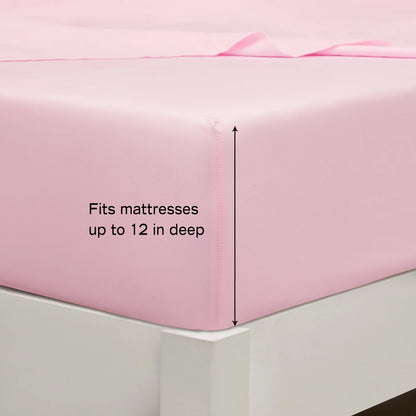 7 Piece Pink Wildflower Polyester Bedding Set for Girls, Full