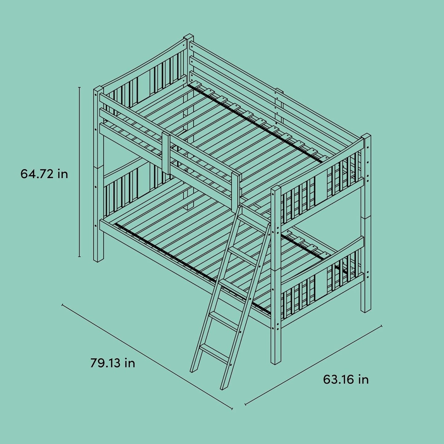 Caribou Bunk Bed Twin over Twin Bunk Bed (Espresso) - GREENGUARD Gold Certified, Twin Bunk Beds for Kids, Converts to 2 Individual Twin Beds, Bunk Beds for Kids