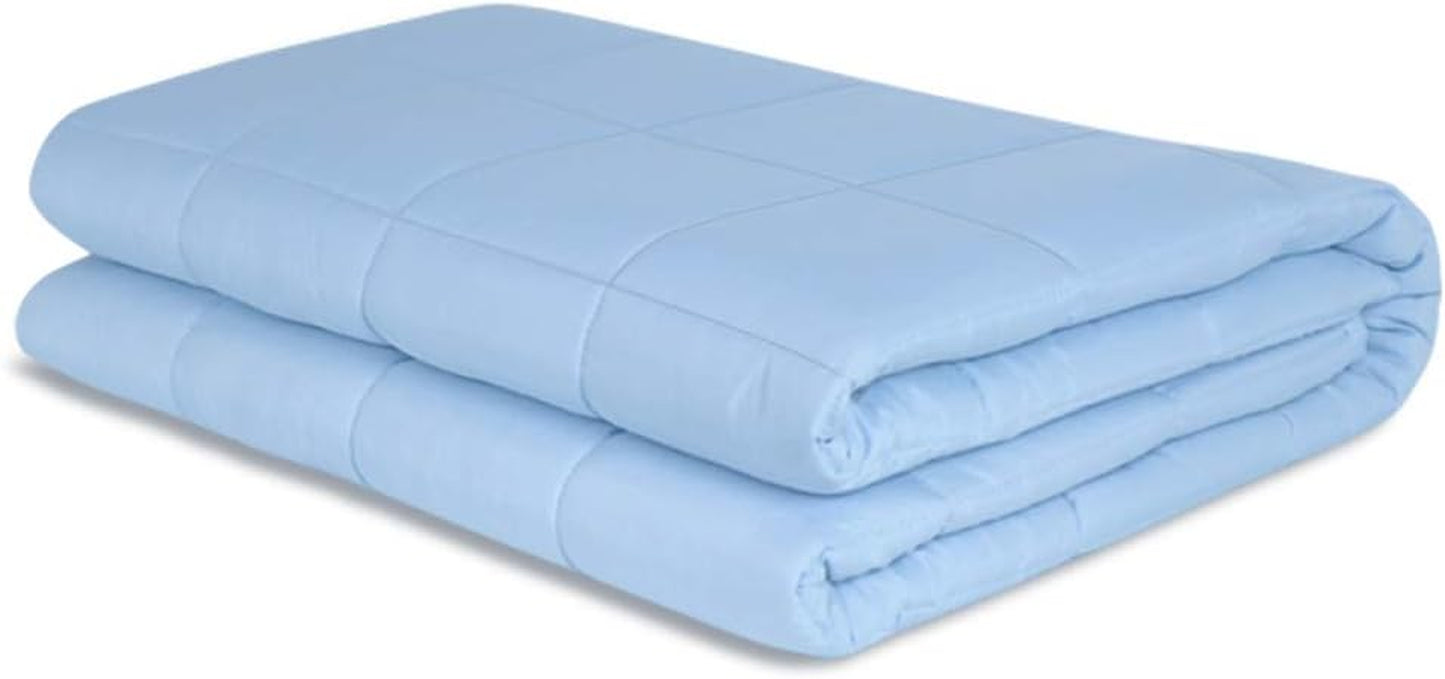 Weighted Blanket Adult Queen 20Lbs（60"×80" Blue Heavy Blanket with Premium Glass Beads…