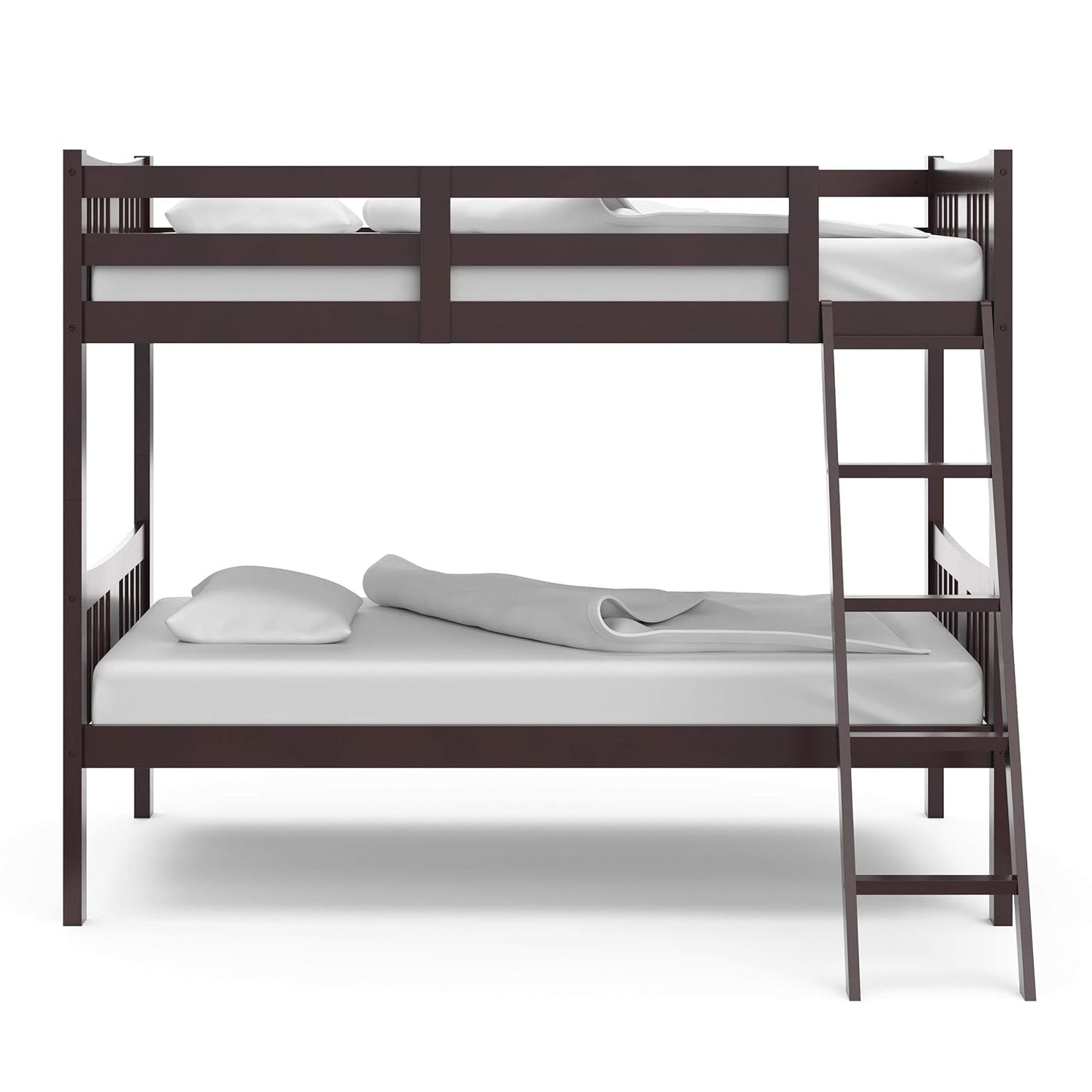 Caribou Bunk Bed Twin over Twin Bunk Bed (Espresso) - GREENGUARD Gold Certified, Twin Bunk Beds for Kids, Converts to 2 Individual Twin Beds, Bunk Beds for Kids