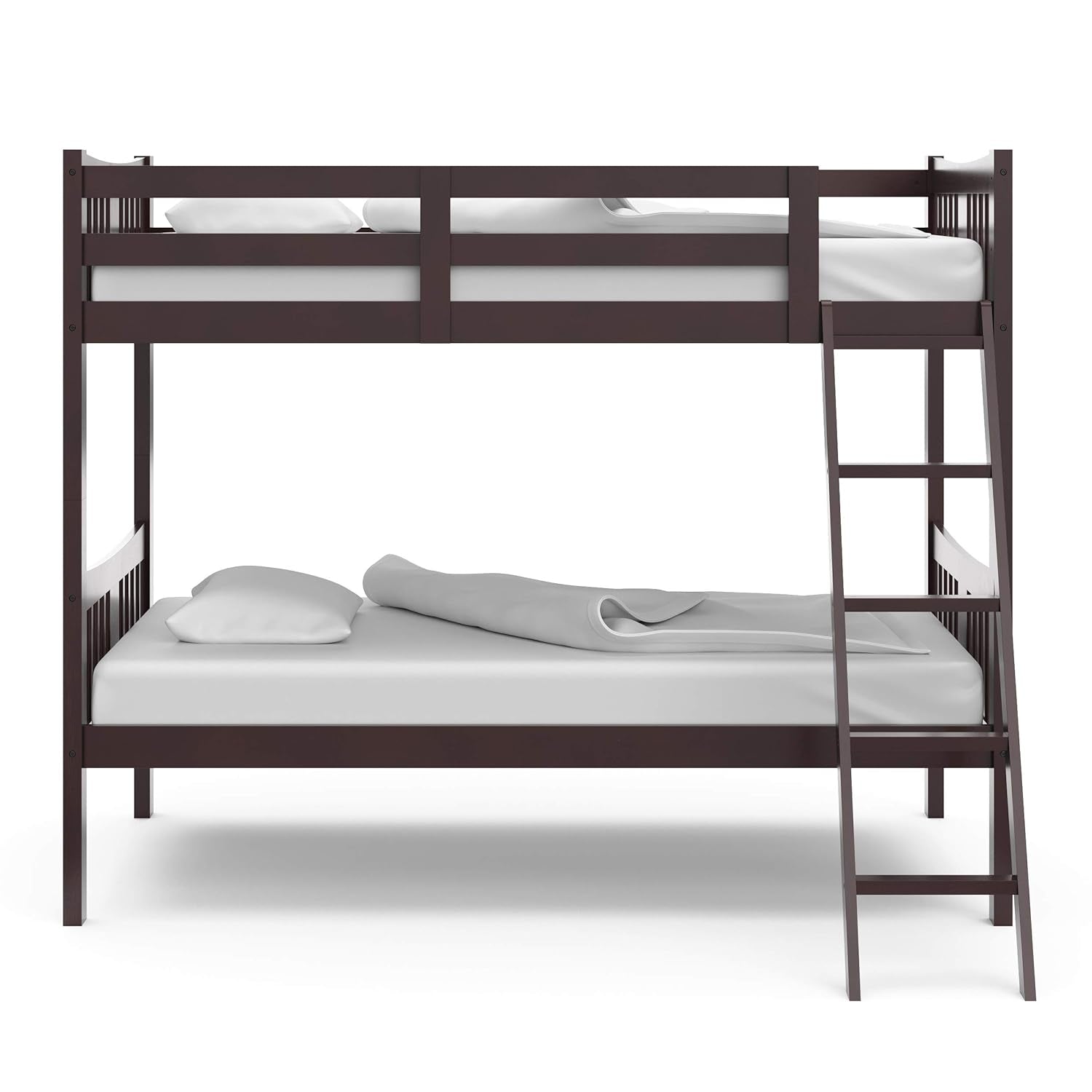 Caribou Bunk Bed Twin over Twin Bunk Bed (Espresso) - GREENGUARD Gold Certified, Twin Bunk Beds for Kids, Converts to 2 Individual Twin Beds, Bunk Beds for Kids