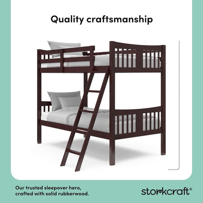 Caribou Bunk Bed Twin over Twin Bunk Bed (Espresso) - GREENGUARD Gold Certified, Twin Bunk Beds for Kids, Converts to 2 Individual Twin Beds, Bunk Beds for Kids