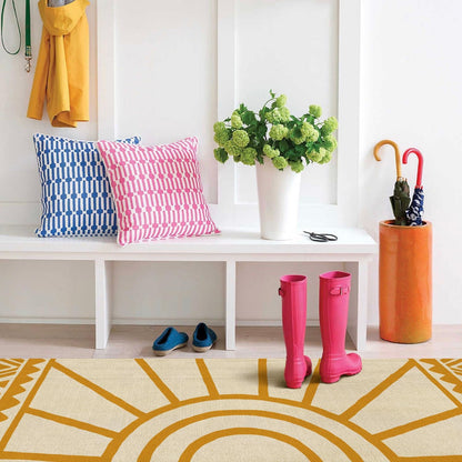 Boho Kitchen Mat Set of 2,Modern Farmhouse Sun Kitchen Rugs and Mats Non Skid Washable,Bohemia Runner Rugs with Rubber Backing for Kitchen Decor Accessories (17"X47"+17"X30")