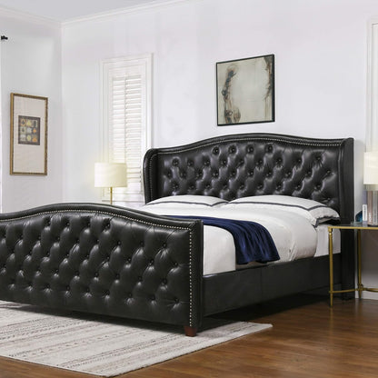 Jennifer Taylor Home Marcella Upholstered Shelter Headboard Bed Set