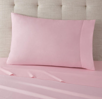 7 Piece Pink Wildflower Polyester Bedding Set for Girls, Full