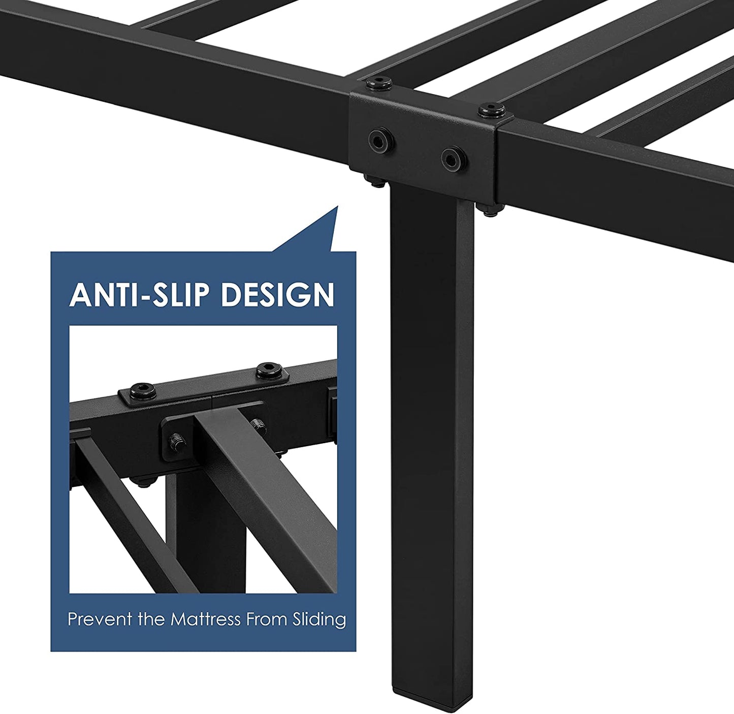 Yaheetech Twin Size Bed Frame, Single Metal Platform Bed with Rustic Wooden Headboard and Footboard, No Box Spring Needed/12 Inch Underbed Storage Space/No Noise/Easy Assembly, Walnut